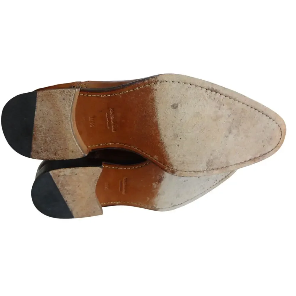 Magnanni Medallion Lincoln Dress Shoe 11.5 Neiman Marcus Brown Leather Oxford
